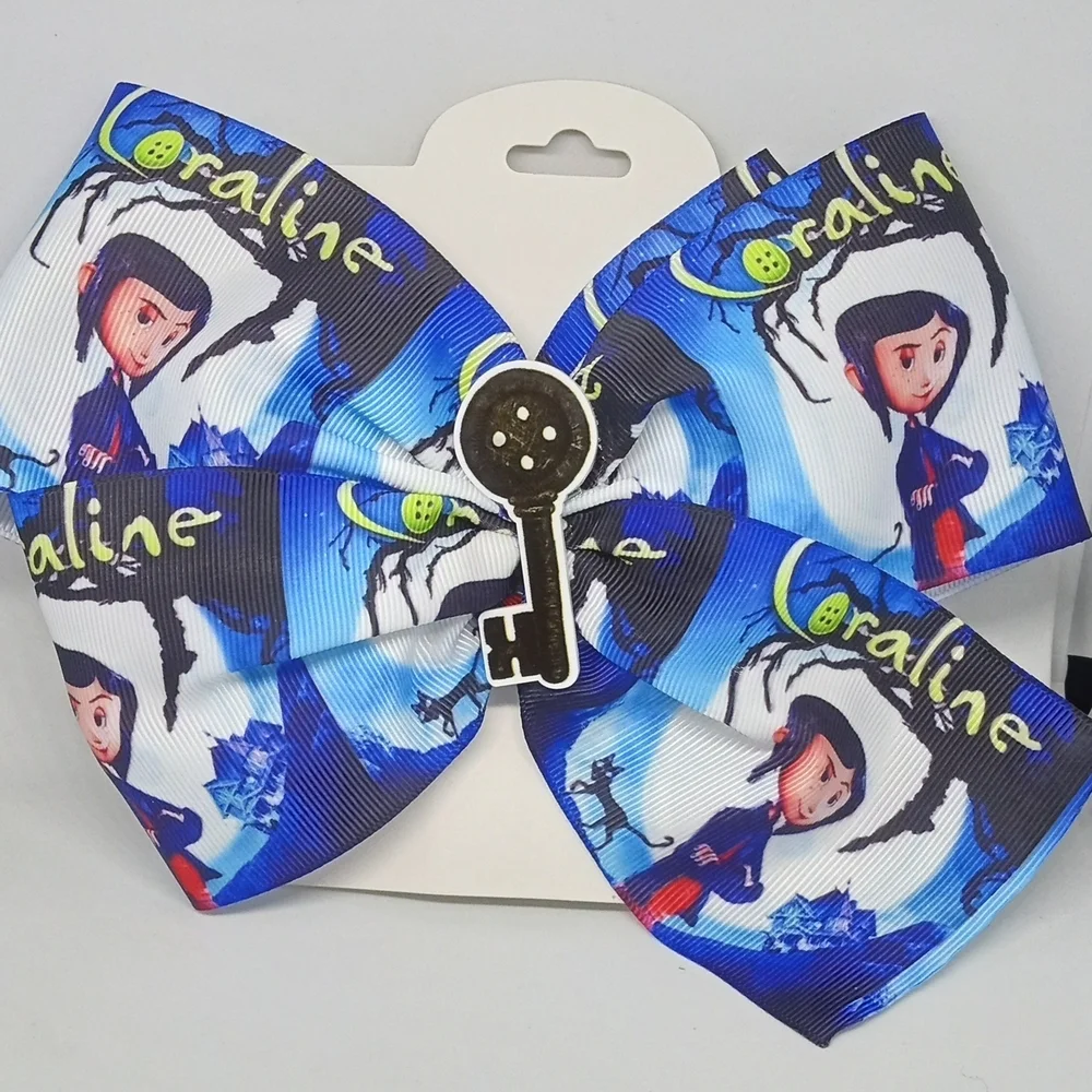 Hand Crafted Blue Coraline Hair Bow
